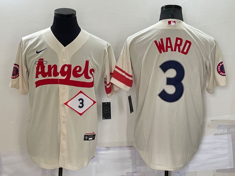 Men Los Angeles Angels #3 Ward Cream City Edition Game Nike 2022 MLB Jerseys->los angeles angels->MLB Jersey